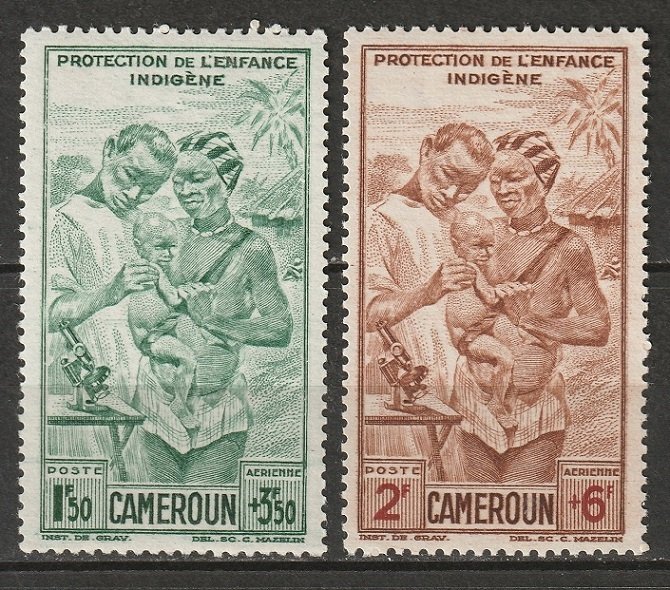 Cameroun 1942 Sc CB1-2 Yt PA19-20 air post set MLH*/MNH**