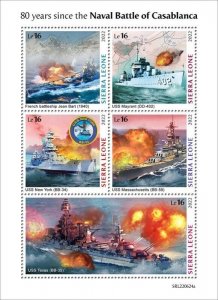 Sierra Leone - 2022 Naval Battle of Casablanca - 5 Stamp Sheet - SRL220624a