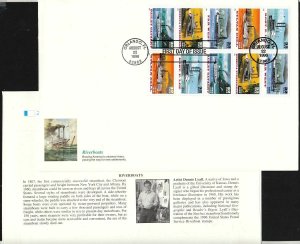 1996 Riverboats steamer Sc 3095a first day cover Fleetwood cachet on jumbo cover