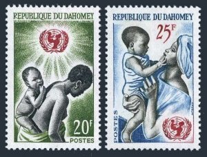 Dahomey 194-195,MNH.Michel 242-243. UNICEF,18th Ann.1964.Mother and child.