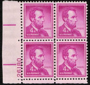 US #1036a LINCOLN MNH LL PLATE BLOCK #26180