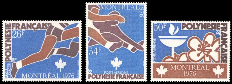 French Polynesia 1976 Scott #C134-C136 Mint Never Hinged