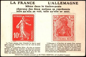 Vintage France WW I Propaganda Postcard France vs. Germany