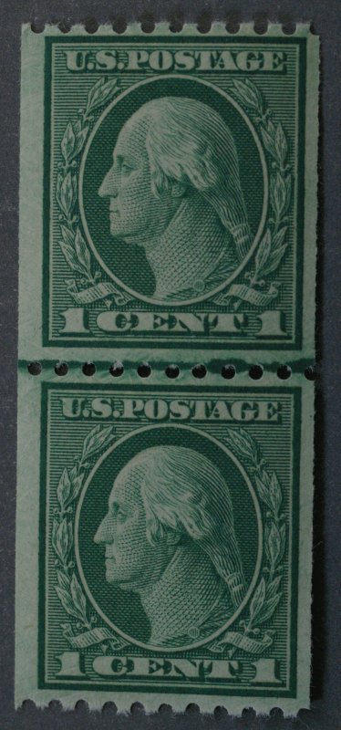 United States #486 One Cent Washington Coil Line Pair MNH