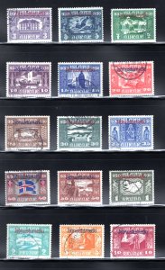 Iceland #O53-O67    VF,  Used,  Complete Set, CV $2250.00  ....   2790533