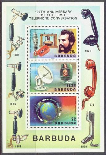 BARBUDA  262a MNH 1977 Alexander Graham Bell Souvenir Sheet