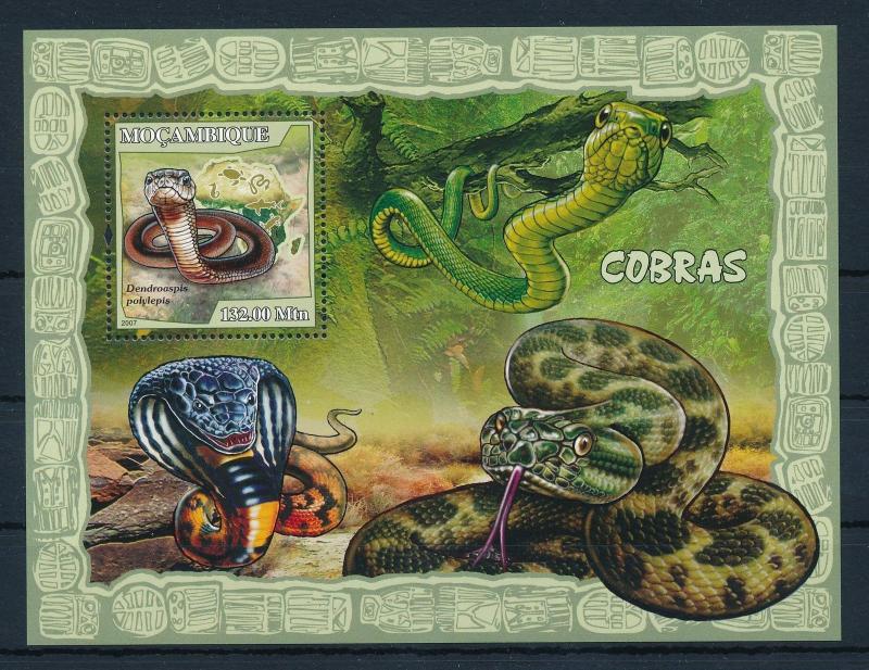 [32405] Mozambique 2007 Reptiles Snakes MNH Sheet