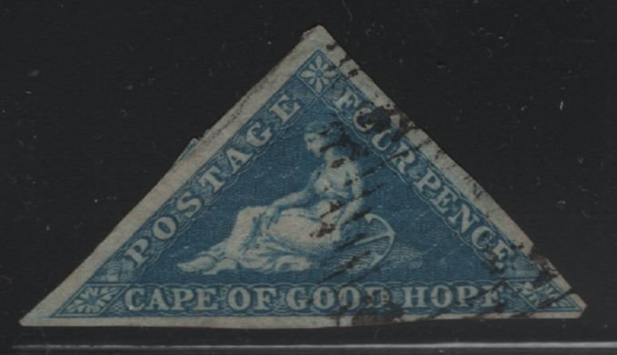 Cape of Good Hope 1855-58 used Sc 4 4p Hope seated, triangle