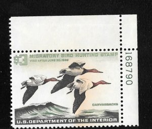 RW 32 $3.00 1965 WA Canvas Back Ducks Stamp Mint OG NH VF