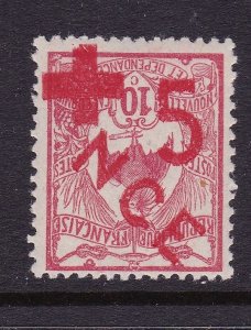New Caledonia Scott B1a, 1915 Semi-postal Inverted Surcharge VF MNH.  Scott $140