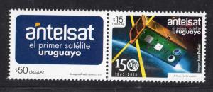 ITU UIT 150 ANNIV SPACE SATELLITE TELECOMUNICATIONS URUGUAY 2015 MNH STAMP PAIR