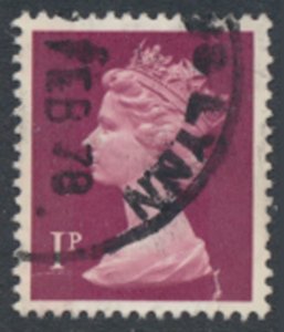 GB 1p Machin  SG X844 Used 2 bands   SC# MH23  see scans