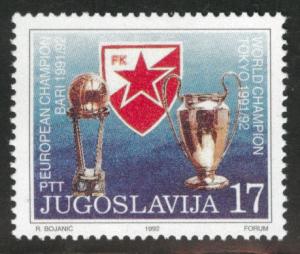 Yugsolvaia Scott 2128 1992 MNH** world soccer stamp