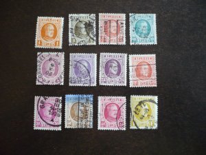 Stamps - Belgium - Scott# 144-146,148-149,151-153,157,186- Used Set of 12 Stamps