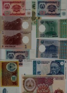 Tajikistan 11 banknotes/ unc. (2)