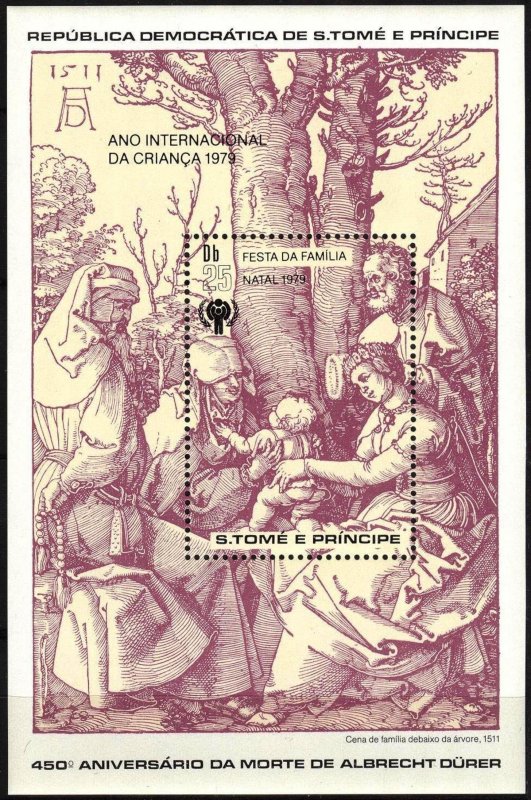 Sao Tome and Principe 1979 Art Paintings Christmas A. Durer S/S MNH