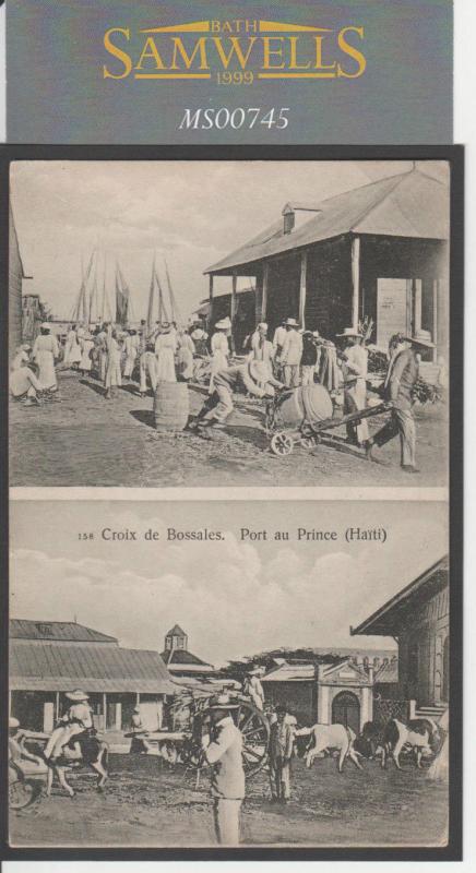 MS745 1908 HAITI PICTURE POSTCARD Port Au Prince *Croix de Bossales* TWO VIEWS