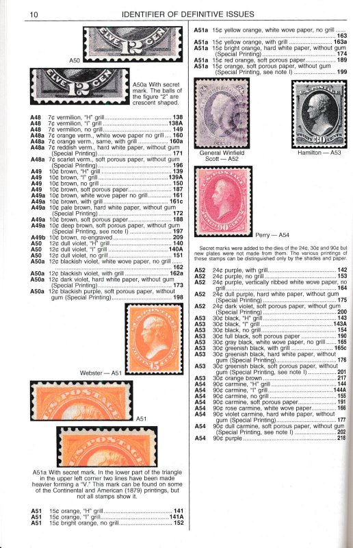 Scott Catalog US Definitive Stamp Identifier 2024 - Reference Booklet - 3rd Ed