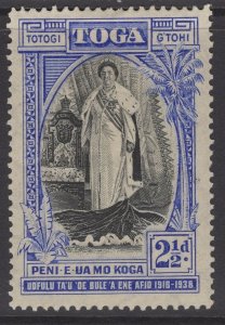 TONGA SG73 1938 2½d BLACK & ULTRAMARINE MTD MINT