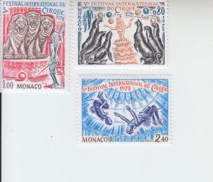1978 Monaco Circus (3) (Scott 1130-31, 1134) MH
