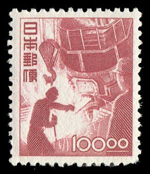 Japan #521A Cat$500, 1952 100y carmine, lightly hinged