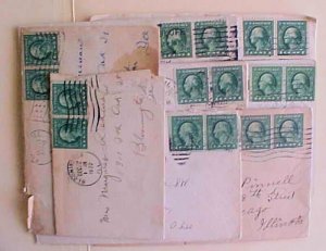 US  PAIRS FROM BOOKLETS 8 DIFF. COVERS 1920's