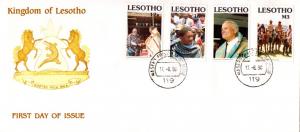 Lesotho - 1990 Traditional Blankets FDC SG 971-974