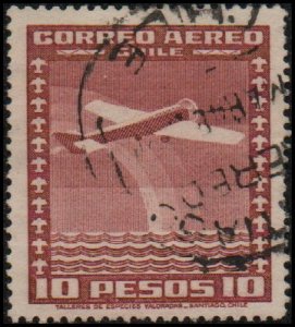 Chile C46 - Used - 10p Airplane (1934)