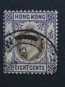 ​HONG KONG-1903 SC#75 119 YEARS OLD-KING  EDWARD VII-USED VF-FANCY CANCEL