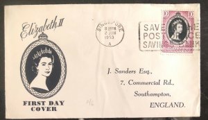 1953 Singapore Malaya Coronation first day cover FDC QE 2 Queen Elizabeth II UK4