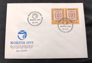 D)1990, FINLAND, FIRST DAY COVER, ISSUE, PHILATELIC EXHIBITION NORDIA'75