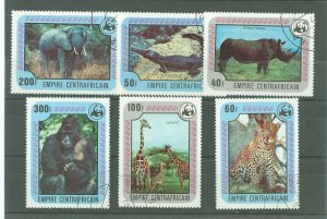 Central African Republic #323-28 Used Single (Complete Set) (Animals) (Wildlife)