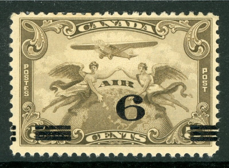 Canada 1932 Airmail 6¢ Overprint on Reverse Scott #C3 Mint G175