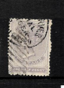 CEYLON 1864  1/2d   QV FU  P12 1/2 NO WMK SG 18