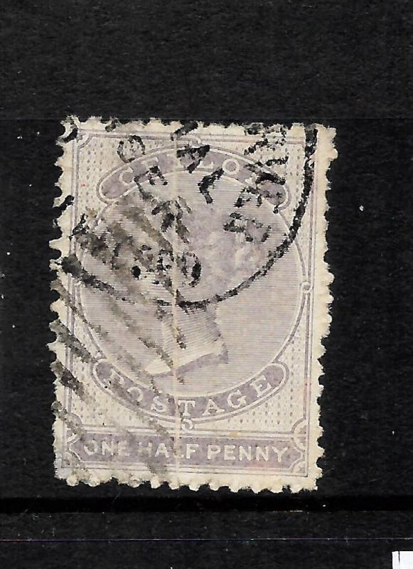 CEYLON 1864  1/2d   QV FU  P12 1/2 NO WMK SG 18