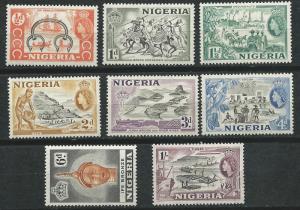 Nigeria # 80-87  QE II Series 1953, to 1 sh.  (8)  Mint NH