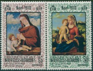 New Hebrides French 1970 SGF160-F161 Christmas set MNH