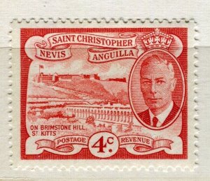NEVIS ST. CHRISTOPHER; 1952 early GVI pictorial issue MINT MNH 4c. value