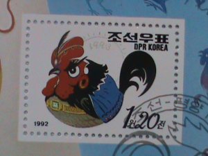 KOREA-1993-SC#3163c- YEAR OF THE ROOSTER-CTO NH S/S SHEET WITH FIRST DAY CANCEL