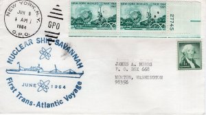 NUCLEAR SHIP SAVANNAH FIRST TRIP ACROSS ATLANTIC -  NEW YORK, NY  1964  FDC17839