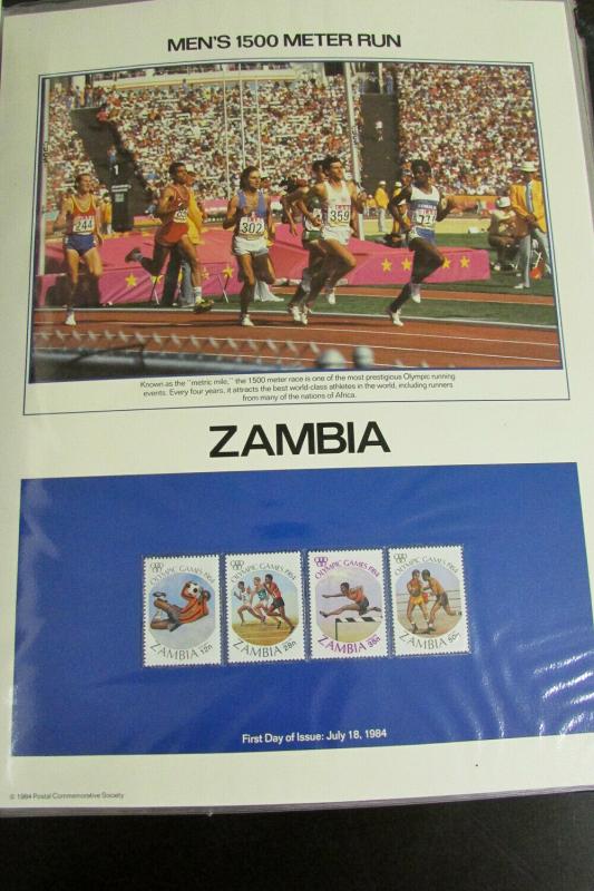 World 1984 Olympic Games Philatelic Stamp Panels Collection