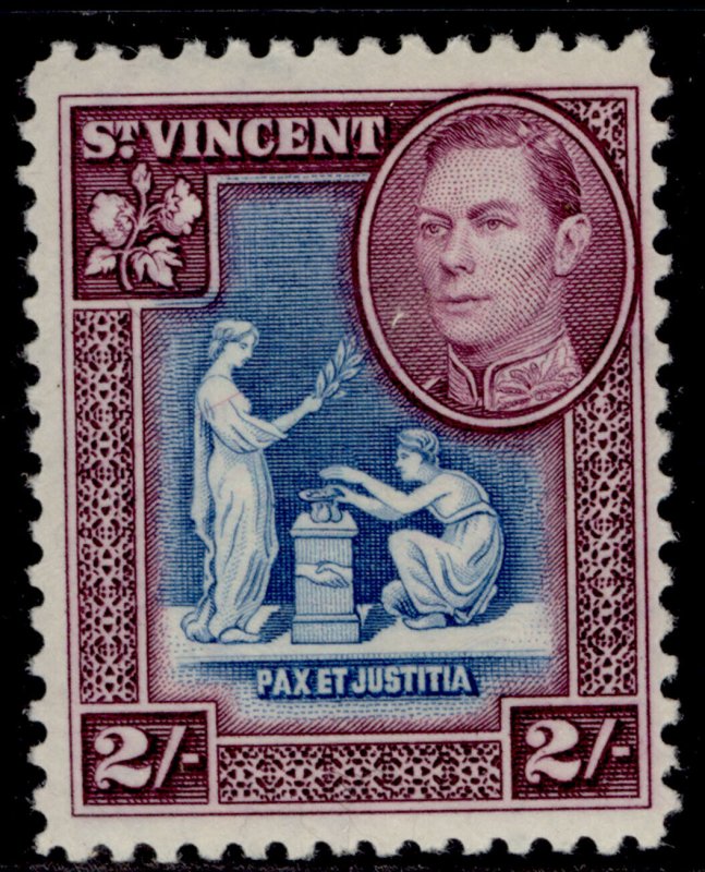 ST. VINCENT GVI SG157, 2s blue & purple, M MINT.