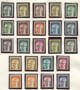 GERMANY-Scott 1028 -44 - Definitive Issue -1970 - 73 -MNH - Set of 21 Stamps