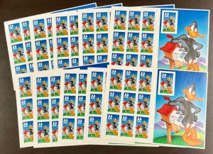3307  Daffy Duck Die Cut Lot of 10 MNH 33 c Sheets of 10 Imperf single FV $33