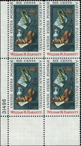 Scott # 1386 1969 6c multi Litho& Old Models ; TAGGED Plate Block - Lower Lef...