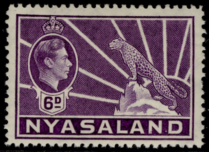 NYASALAND PROTECTORATE GVI SG136, 6d violet, NH MINT.