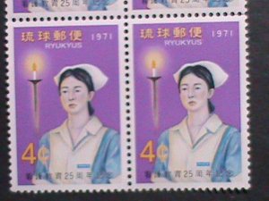 RYUKYU 1971 SC# 223-STUDENT NURSE-NURSE TRAINING 25TH ANNIV: MNH  BLOCK VF