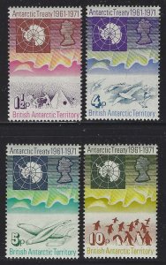 Br Antarctic Territory 1971 Scientific Cooperation set Sc# 39-42 NH