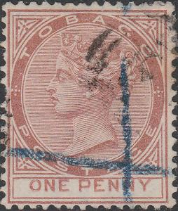 TOBAGO - 1882 - SG15 - 1d Venetian red Wmk Crown CA, p.14 - F Used