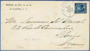 [st3017] 1902 cover from Mayaguez Puerto Rico  to France franked by 5c (#281)